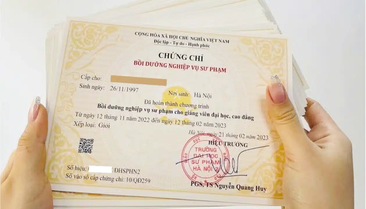 chứng chỉ nghiệp vụ sư phạm 1